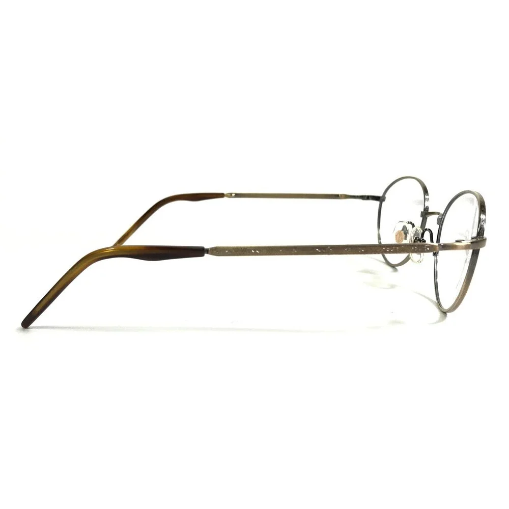 Sama 1701 ATG Eyeglasses Frames Gold Round Titanium Full Wire Rim 49-20-140